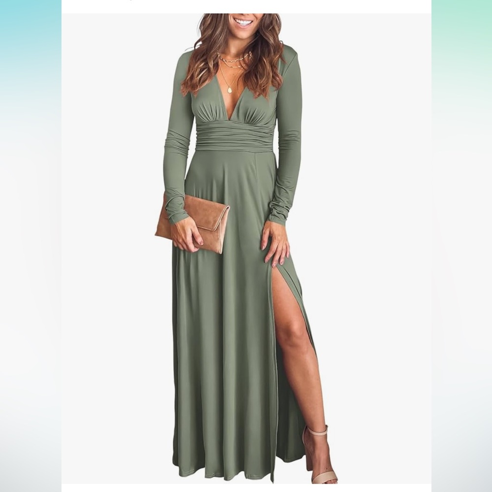 Long Sleeve Green Dress